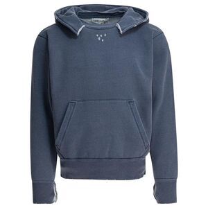 OUR LEGACY Distressed Cotton Blend Hoodie Men BLUE Sweaters & Cardigans